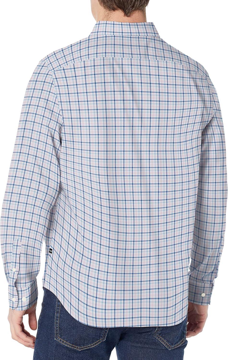 imageNautica Mens Classic Fit Stretch Solid Long Sleeve Button Down ShirtSoft Pink