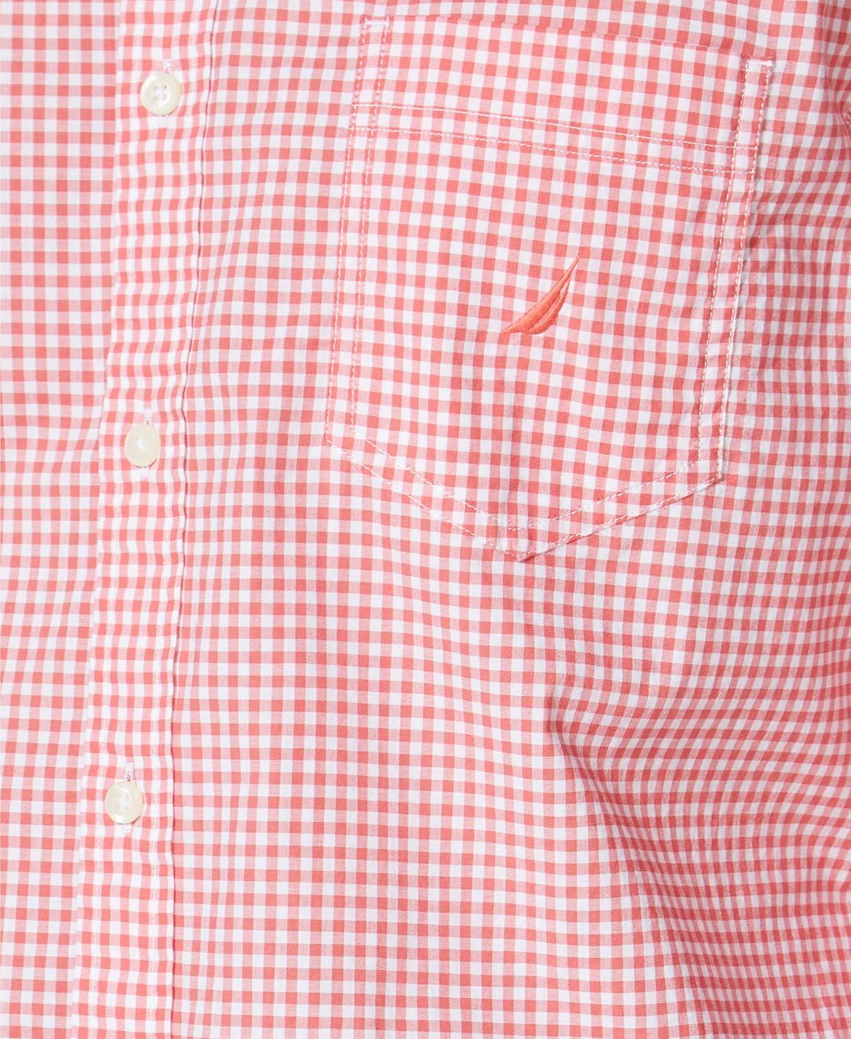 imageNautica Mens Classic Fit Stretch Solid Long Sleeve Button Down ShirtSpiced Coral
