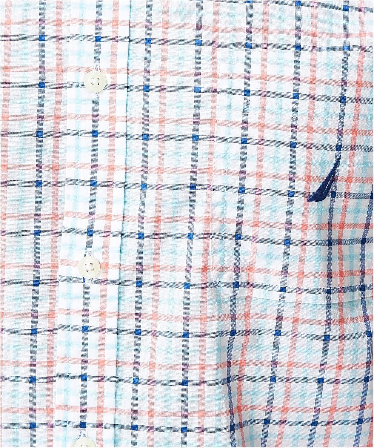 imageNautica Mens Classic Fit Stretch Solid Long Sleeve Button Down ShirtSugar Coral