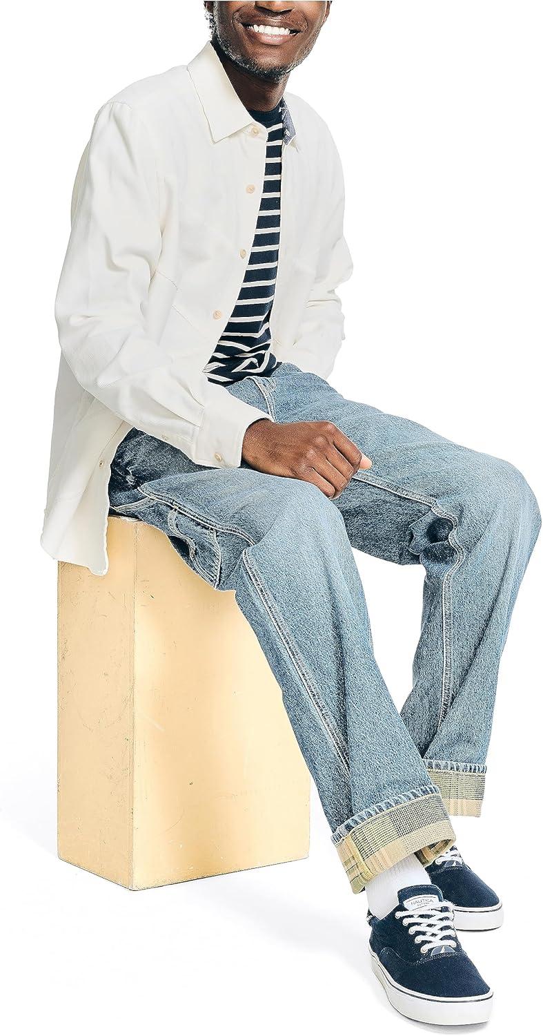 imageNautica Mens Corduroy ShirtSail White