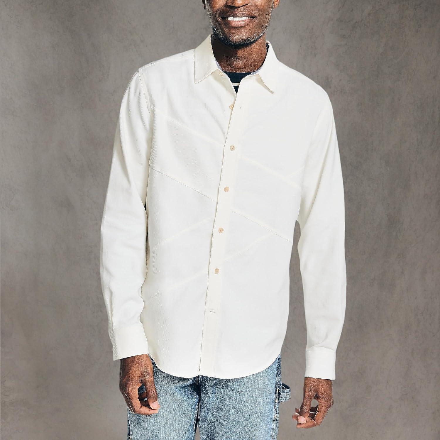 imageNautica Mens Corduroy ShirtSail White