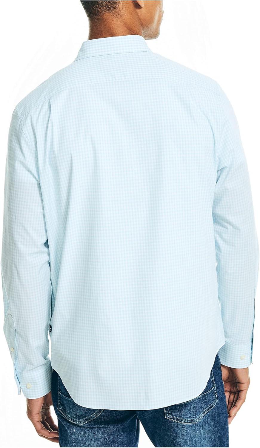 imageNautica Mens Gingham ShirtSoft Blue