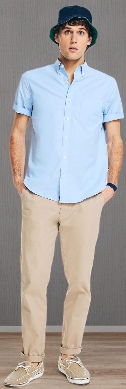 imageNautica Mens Nautica Mens Classic Fit Oxford ShirtLight French Blue