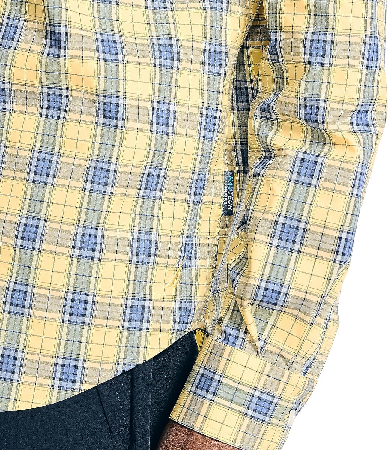 imageNautica Mens Nautica Navtech Plaid ShirtLight Mimosa