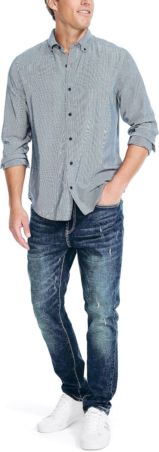 imageNautica Mens Nautica Striped ShirtMaritme Navy
