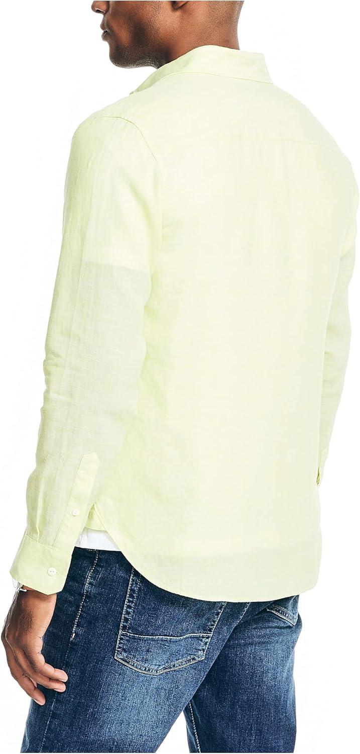 imageNautica Mens Nautica Sustainably Crafted Classic Fit Linen ShirtDaiquiri Green