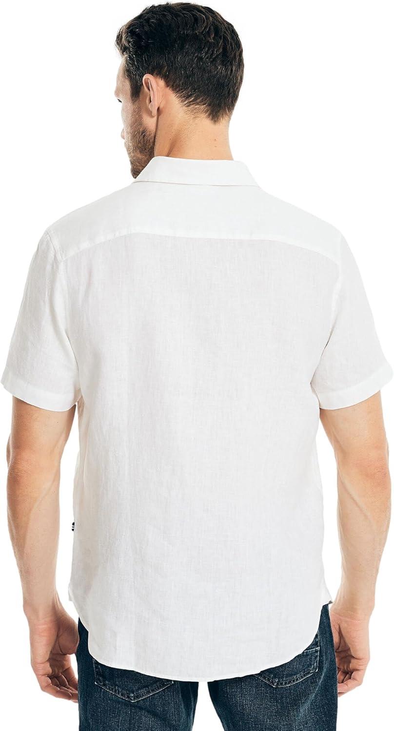 imageNautica Mens Nautica Sustainably Crafted Linen ShortSleeve ShirtCorn