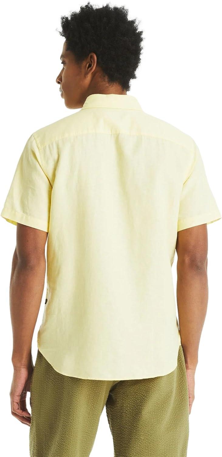 imageNautica Mens Nautica Sustainably Crafted Linen ShortSleeve ShirtCorn