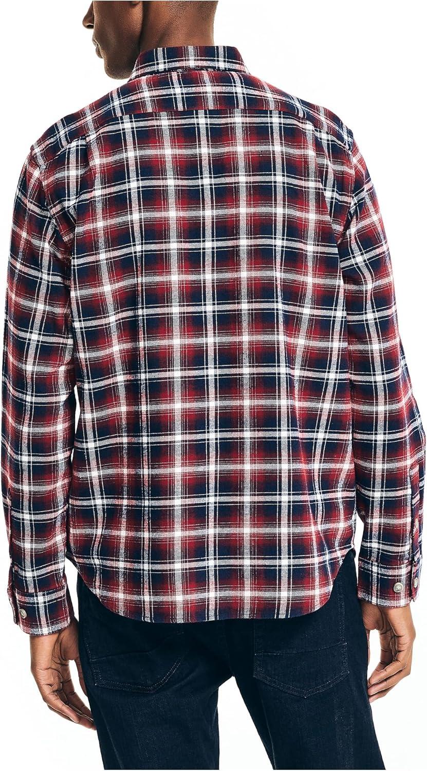 imageNautica Mens Nautica Sustainably Crafted Plaid Flannel ShirtBiking Red