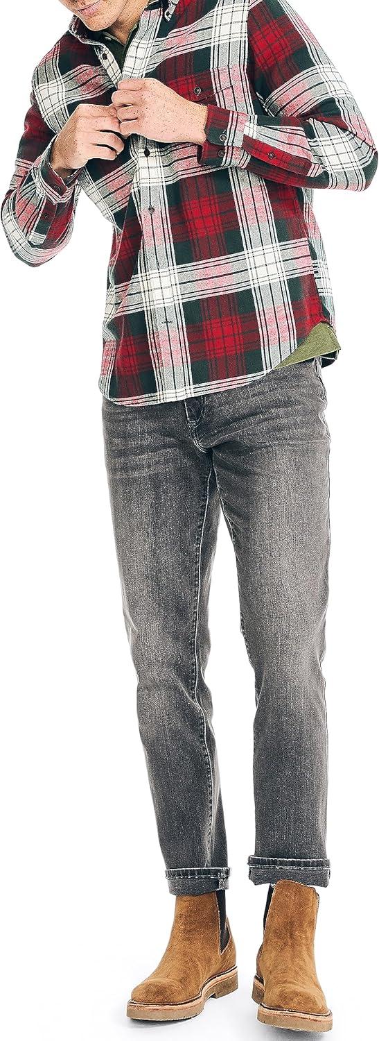 imageNautica Mens Nautica Sustainably Crafted Plaid Flannel ShirtDark Spruce