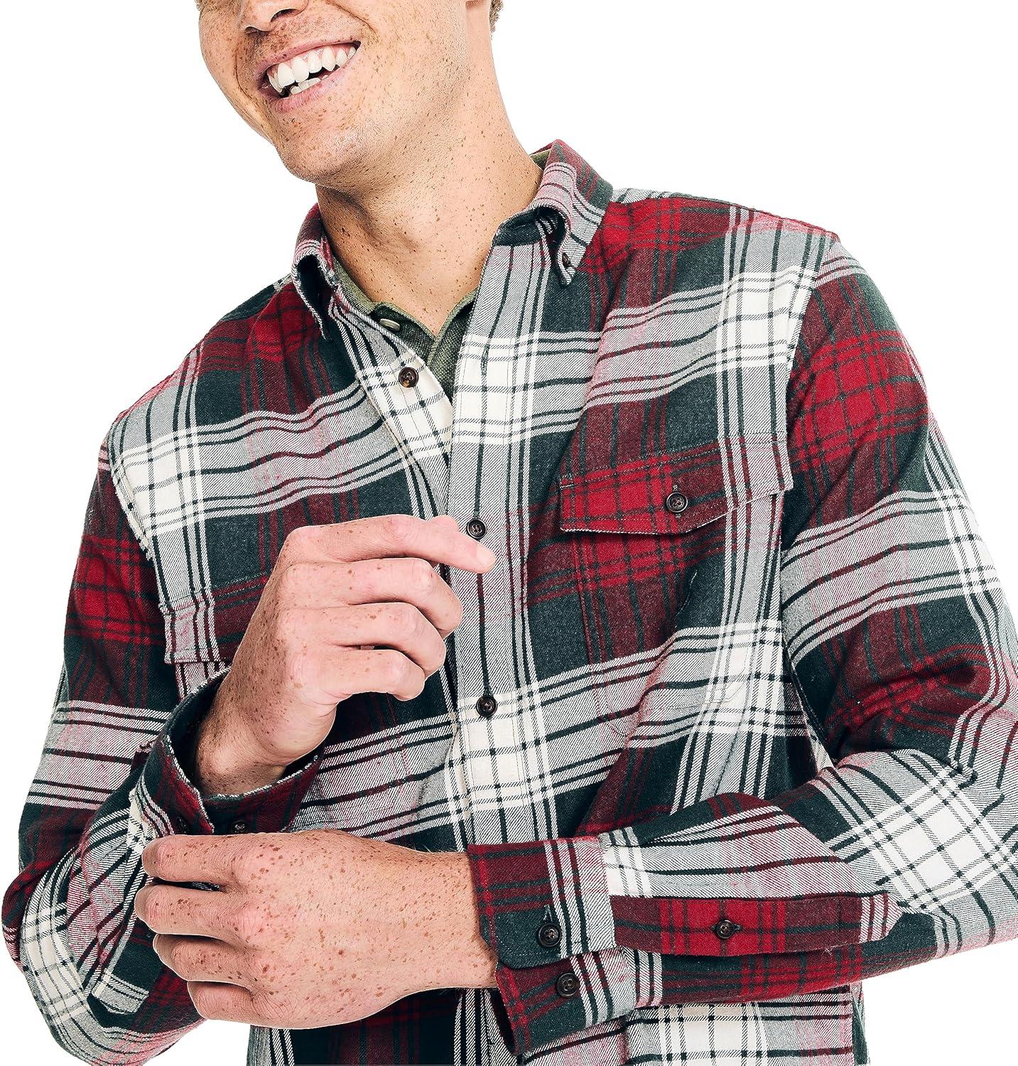 imageNautica Mens Nautica Sustainably Crafted Plaid Flannel ShirtDark Spruce