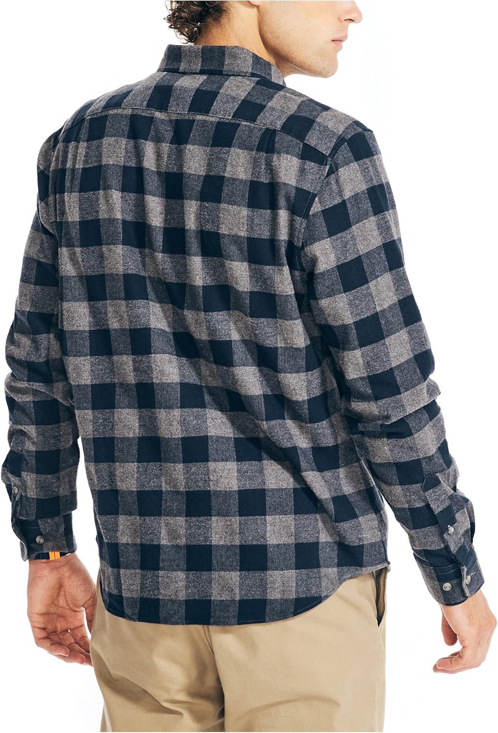 imageNautica Mens Nautica Sustainably Crafted Plaid Flannel ShirtGrey Heather