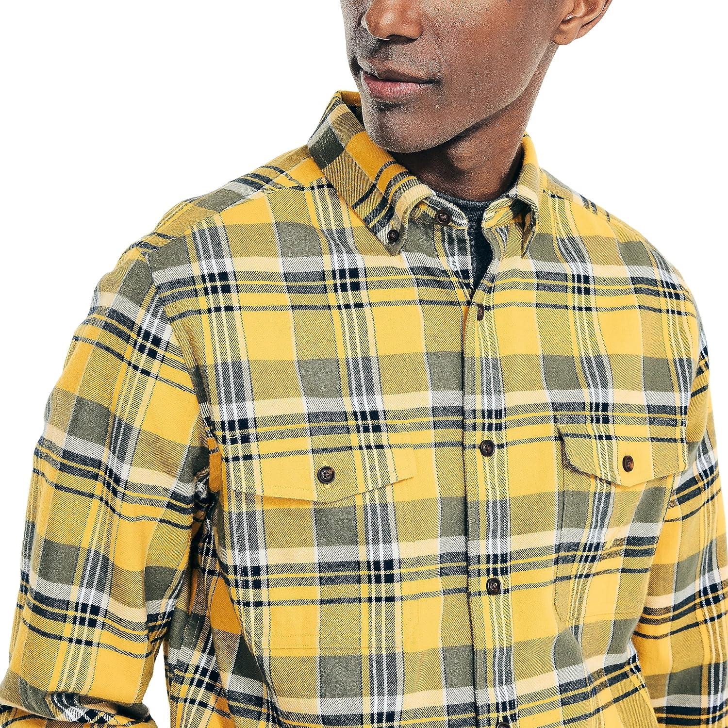imageNautica Mens Nautica Sustainably Crafted Plaid Flannel ShirtLightening Gold