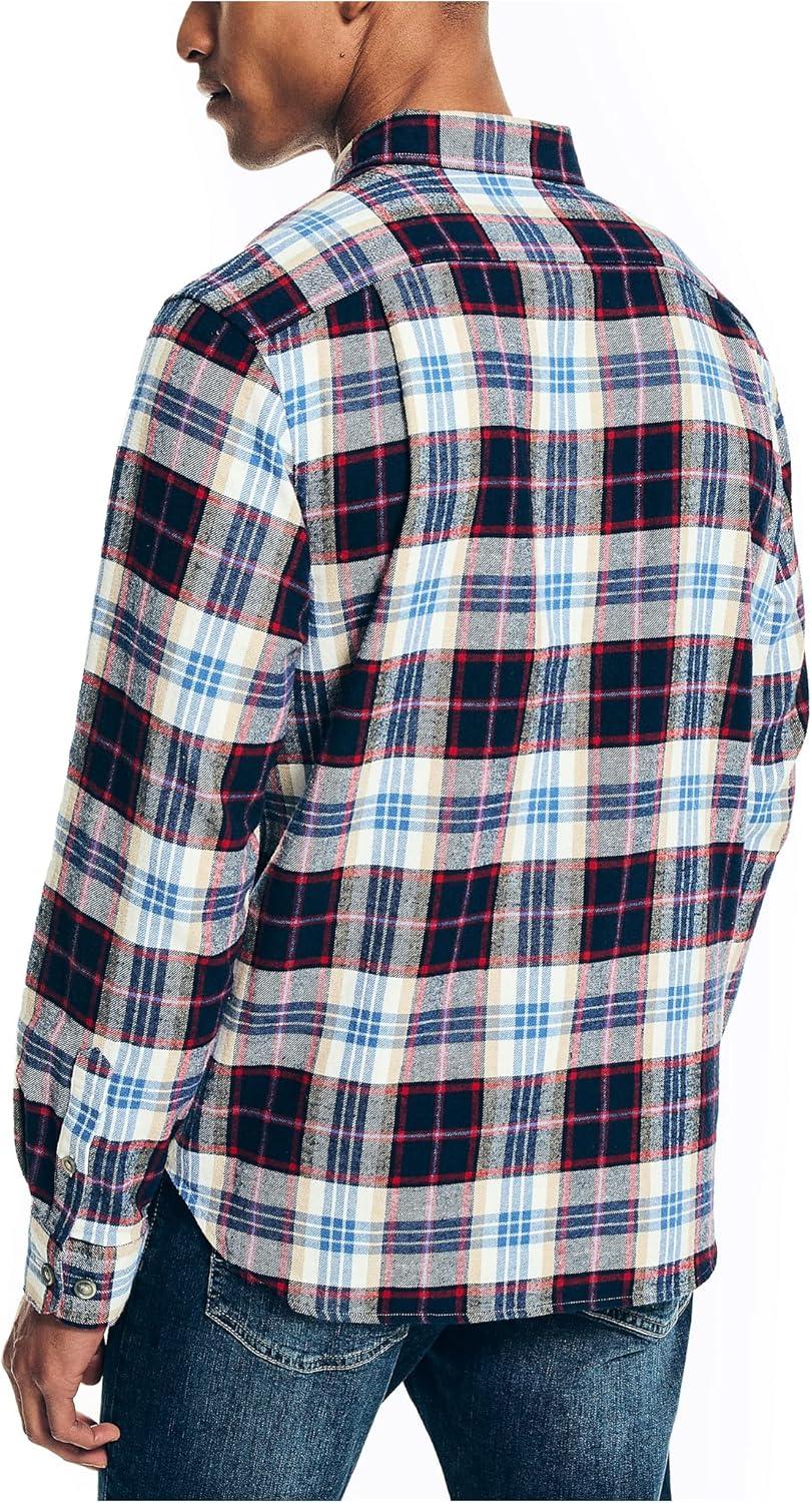 imageNautica Mens Nautica Sustainably Crafted Plaid Flannel ShirtMarshmallow