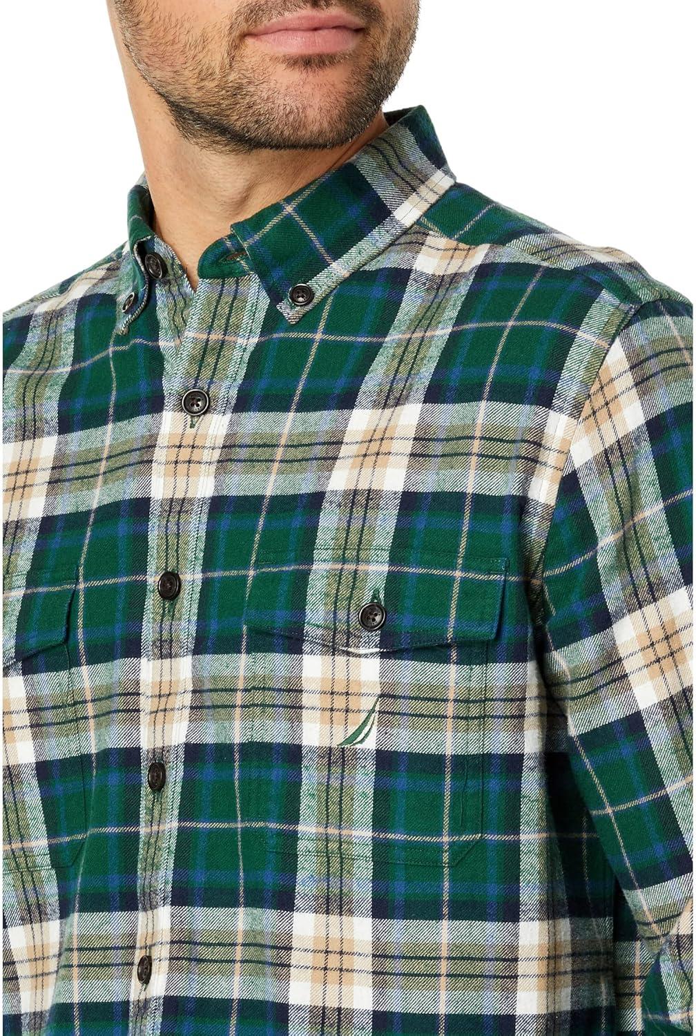 imageNautica Mens Nautica Sustainably Crafted Plaid Flannel ShirtTidal Green