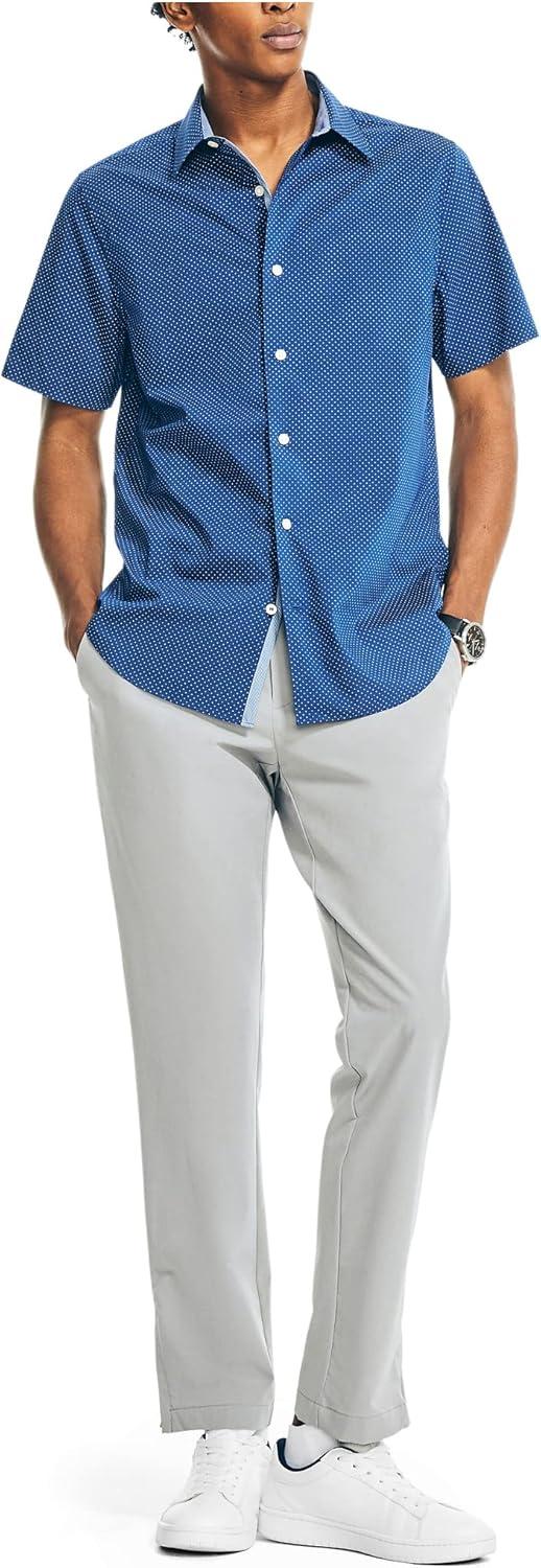 imageNautica Mens Navtech Slim Fit Printed Shortsleeve ShirtEstate Blue