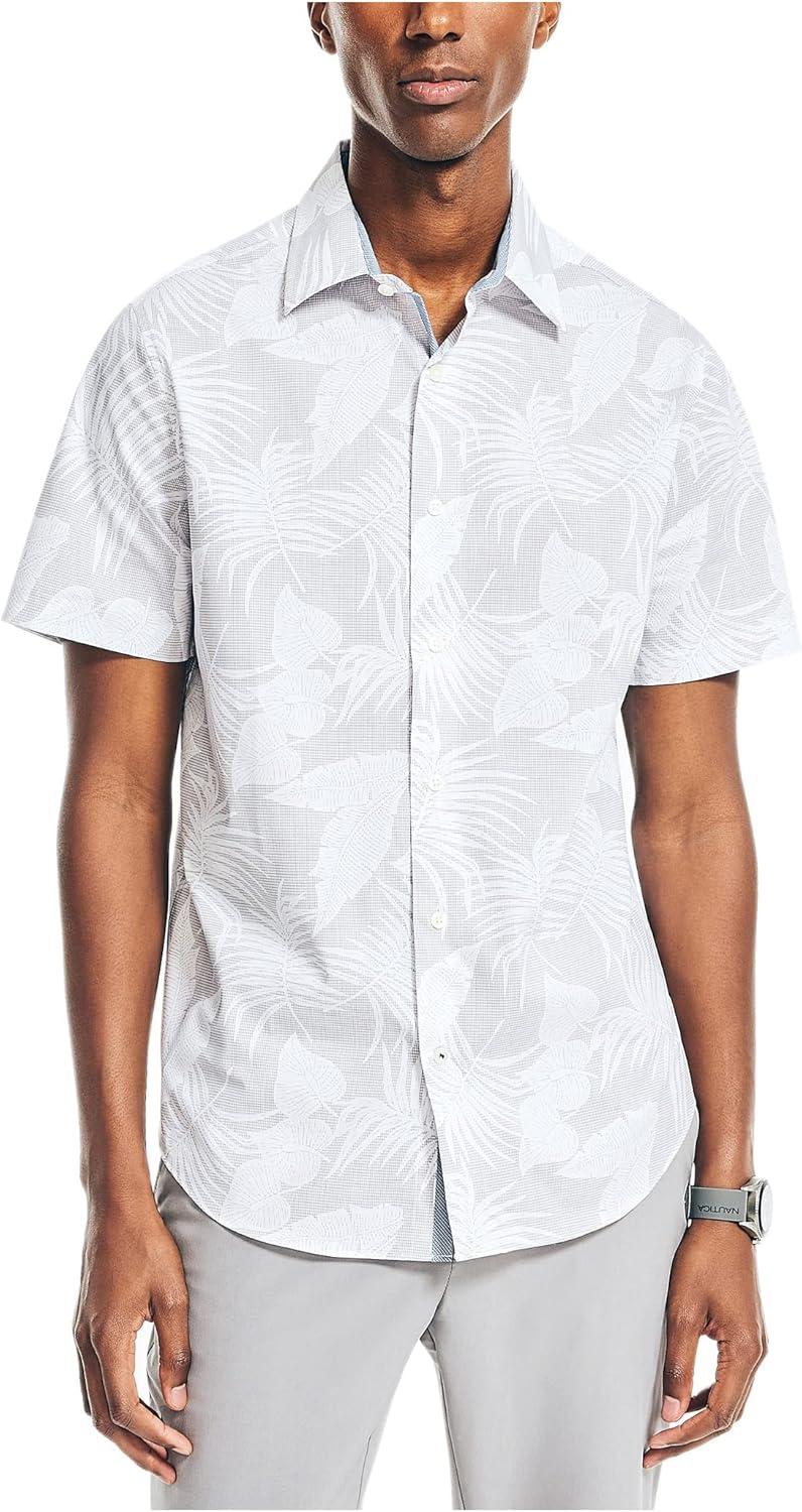 imageNautica Mens Navtech Slim Fit Printed Shortsleeve ShirtSharkfin Grey