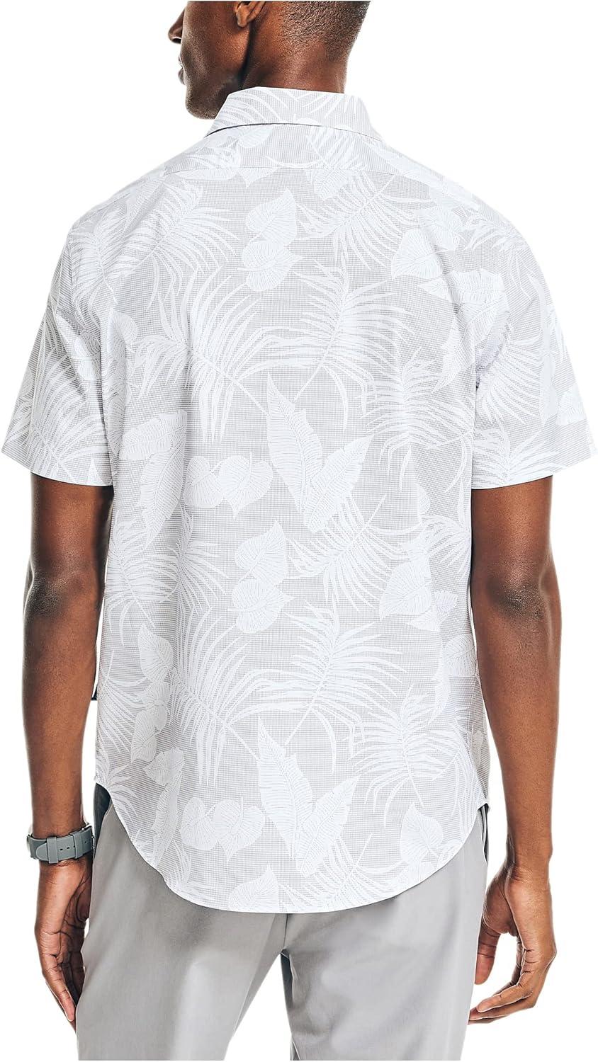 imageNautica Mens Navtech Slim Fit Printed Shortsleeve ShirtSharkfin Grey