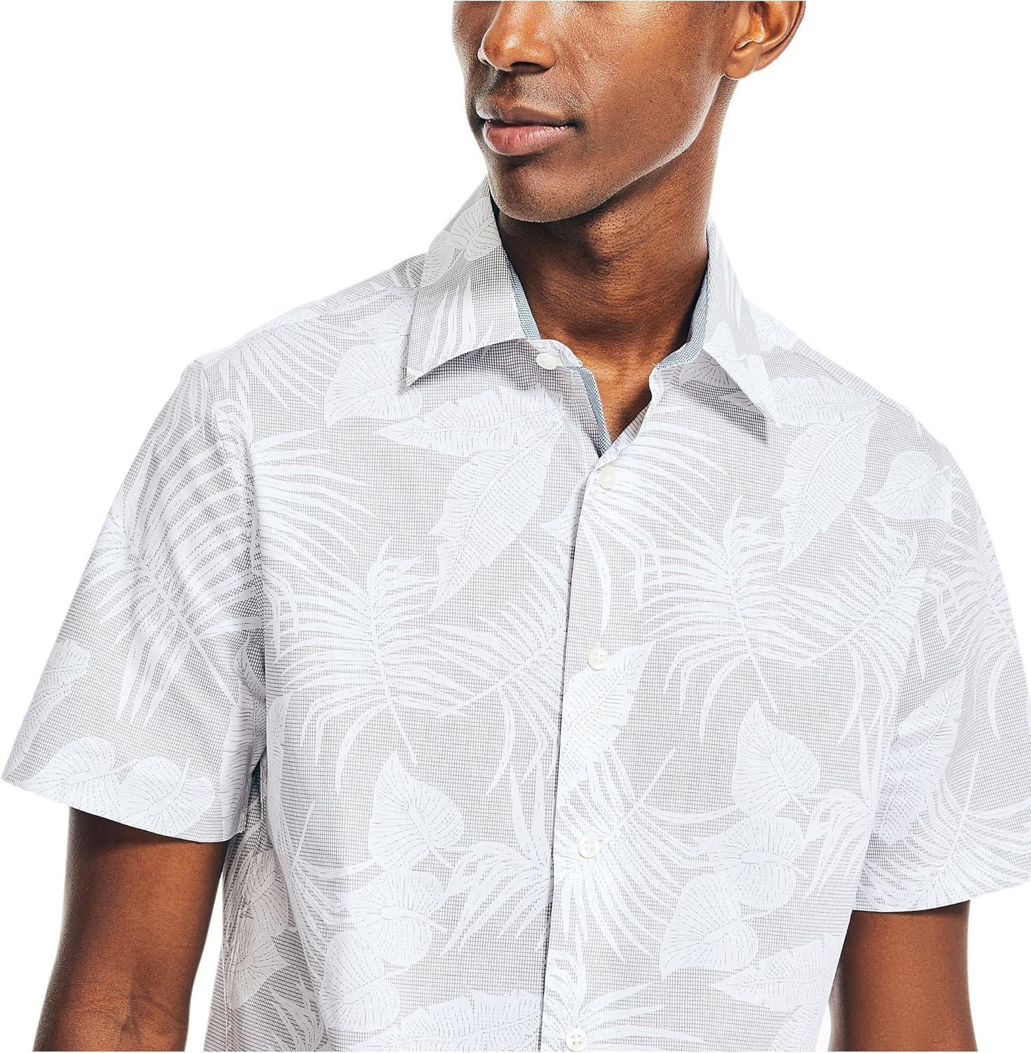 imageNautica Mens Navtech Slim Fit Printed Shortsleeve ShirtSharkfin Grey