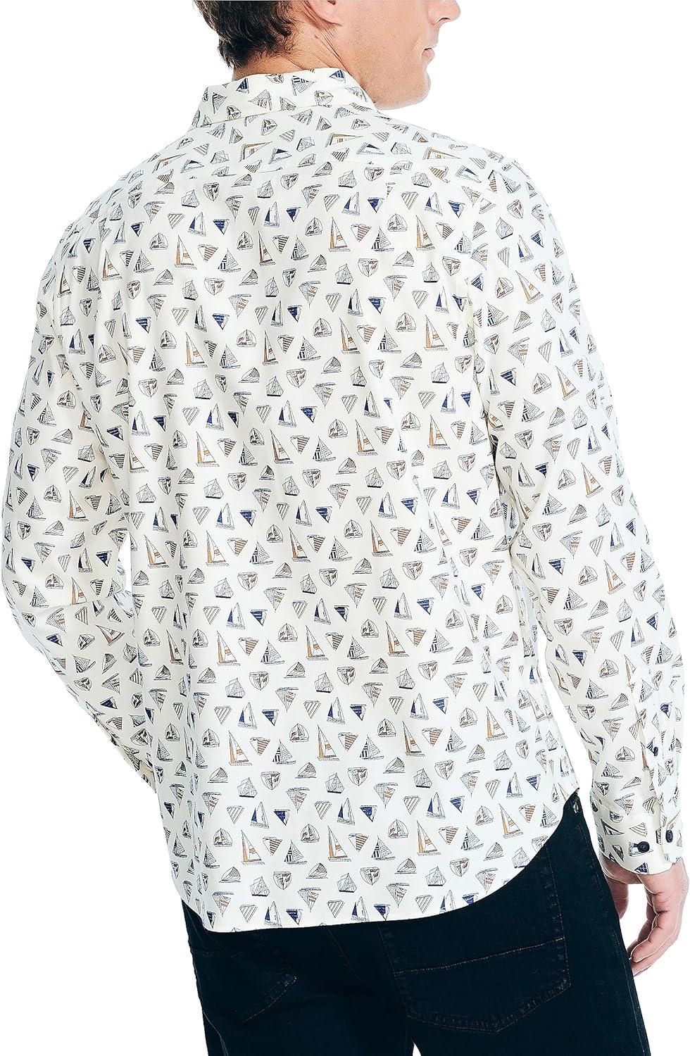 imageNautica Mens Printed ShirtSail White