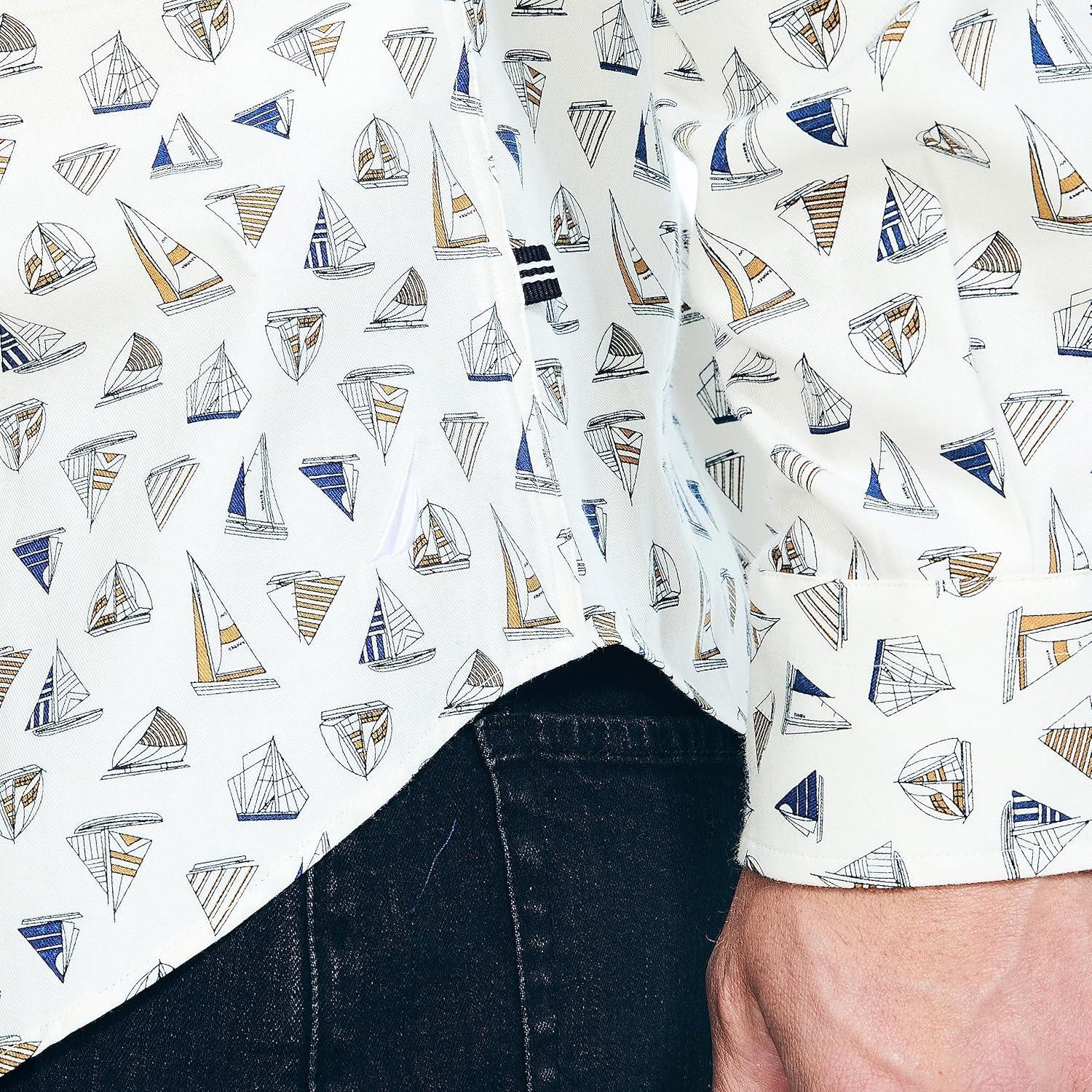 imageNautica Mens Printed ShirtSail White