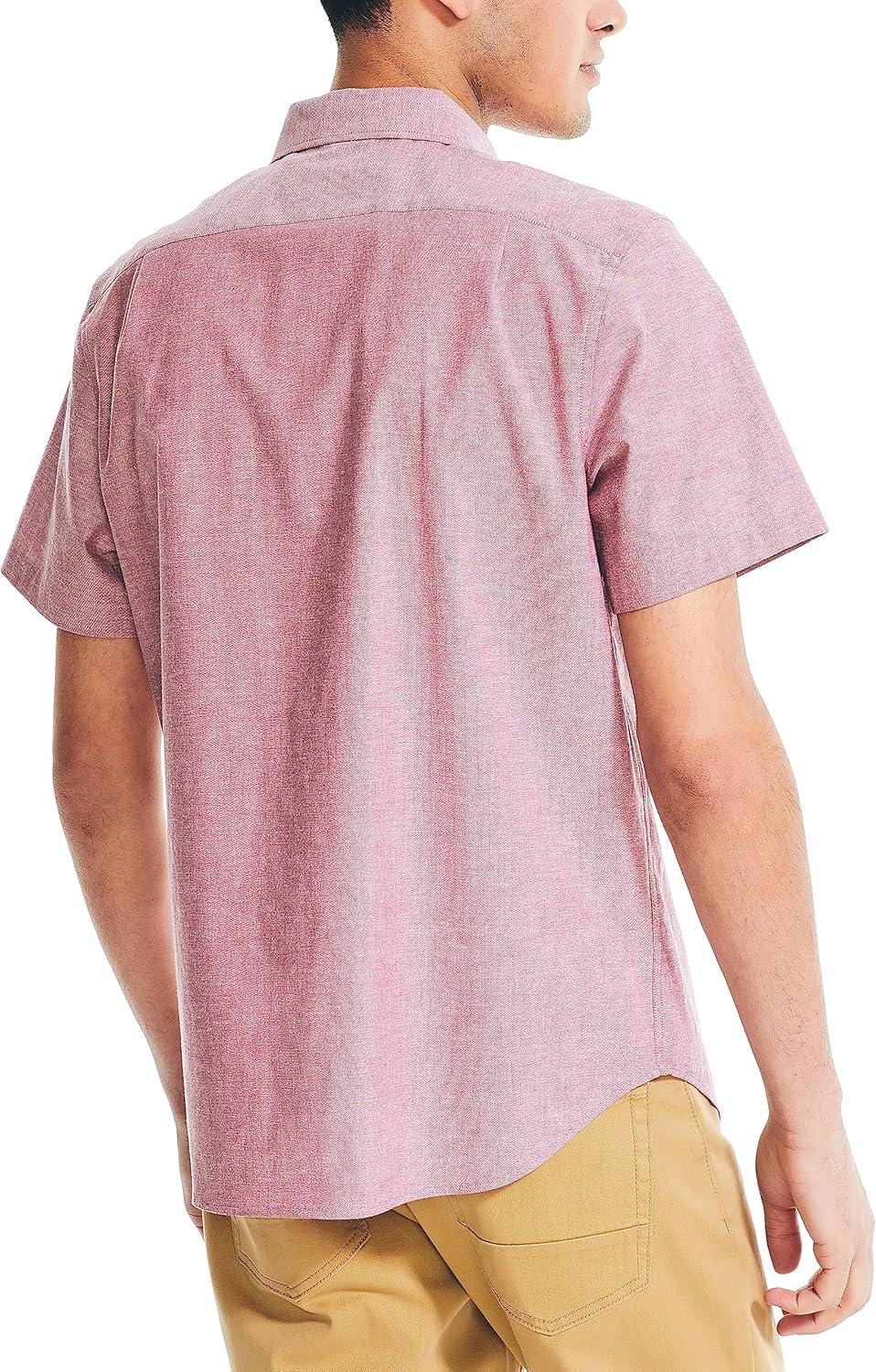 imageNautica Mens ShortSleeve Oxford ShirtBiking Red