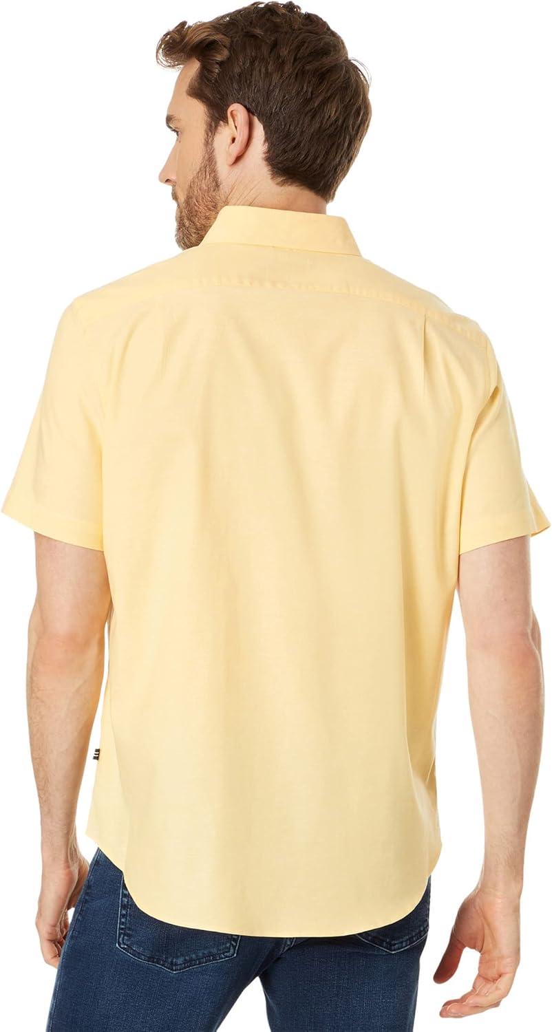 imageNautica Mens ShortSleeve Oxford ShirtLight Mimosa