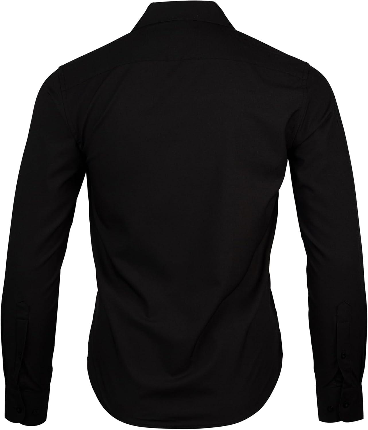 imageNautica Mens Slim FitBlack Solid Dobby