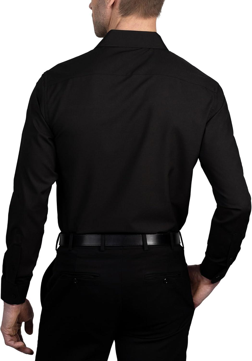 imageNautica Mens Slim FitBlack Solid Dobby