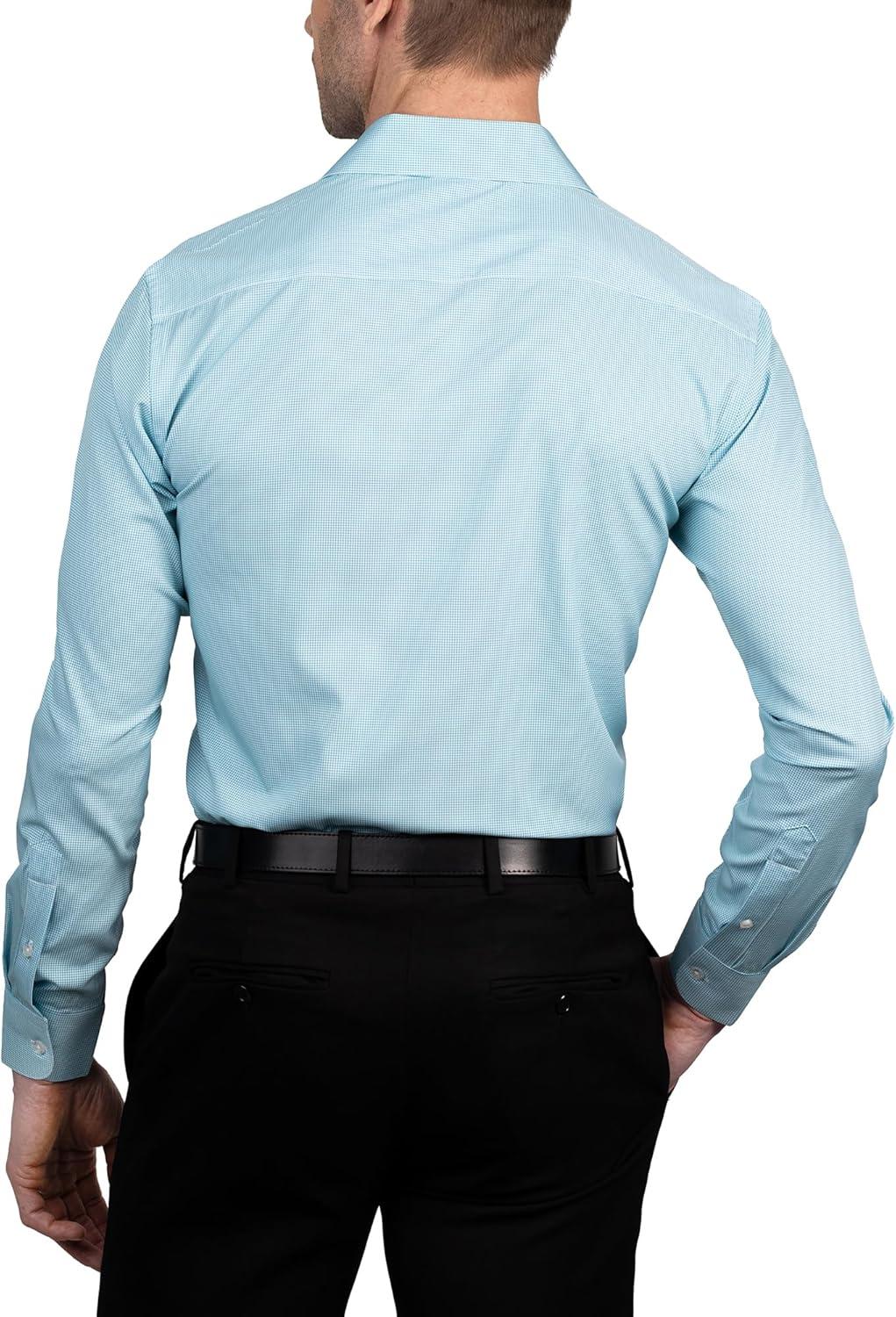 imageNautica Mens Slim FitTeal Micro Check