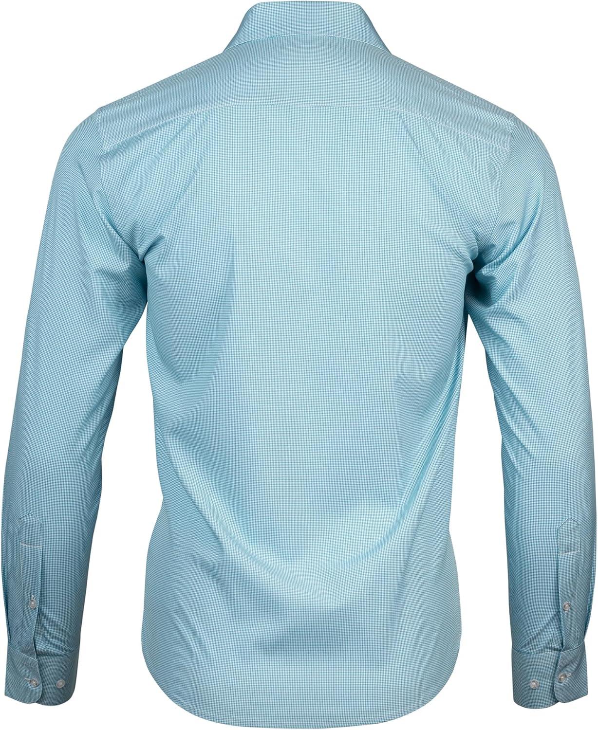 imageNautica Mens Slim FitTeal Micro Check