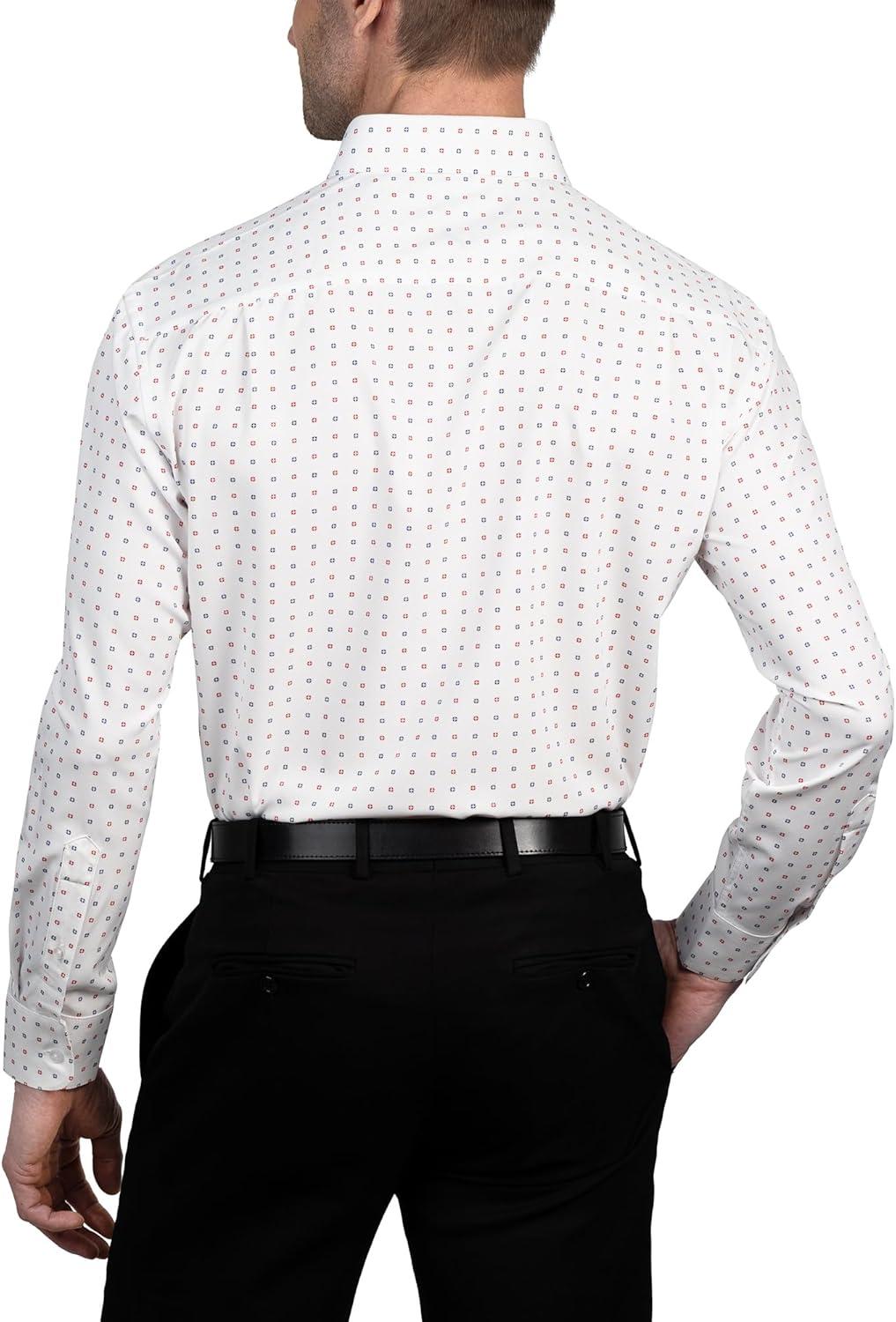 imageNautica Mens Slim FitWhite Grnd Red and Navy Print