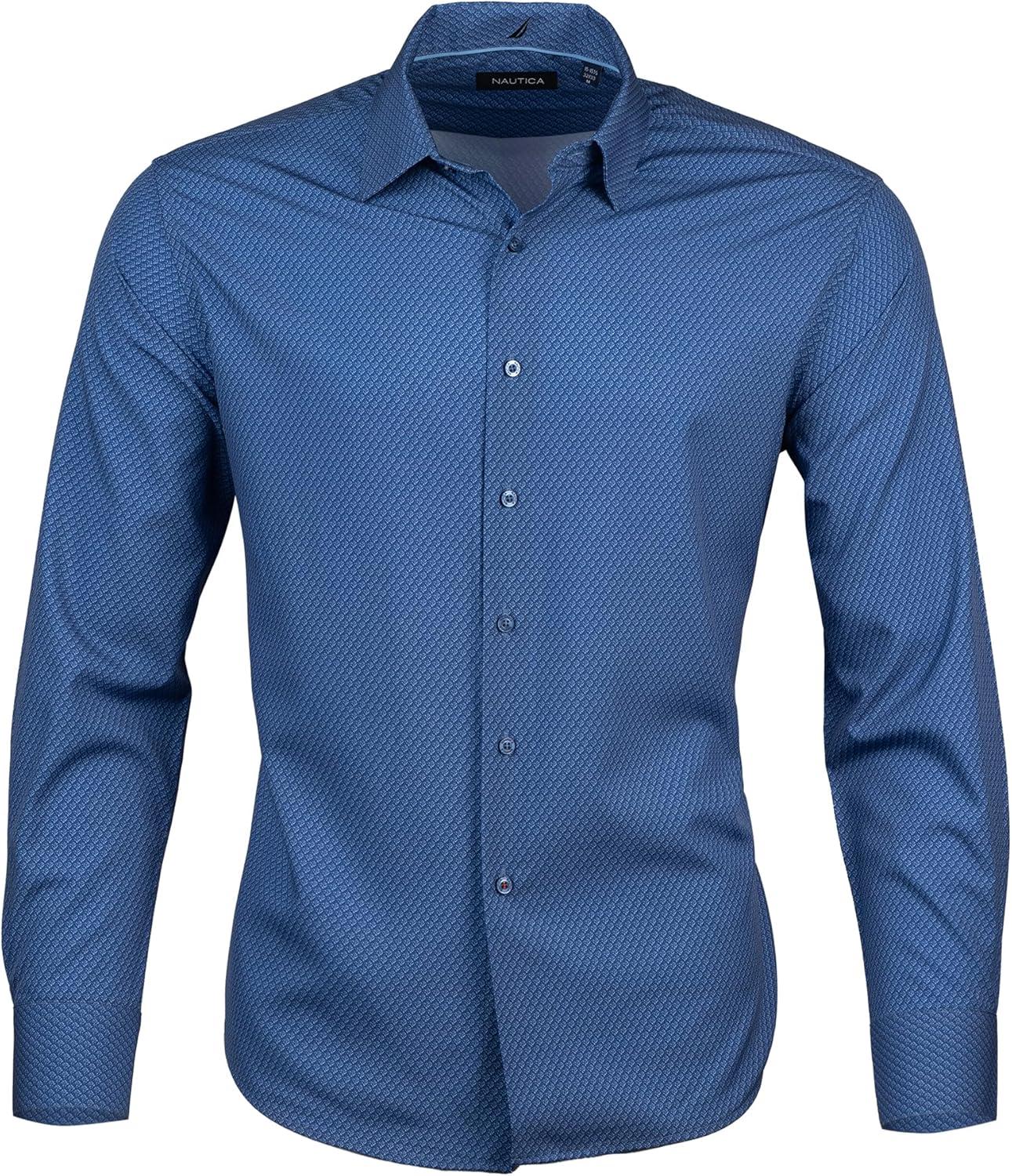 imageNautica Mens Slim FitWhite Leaf Print