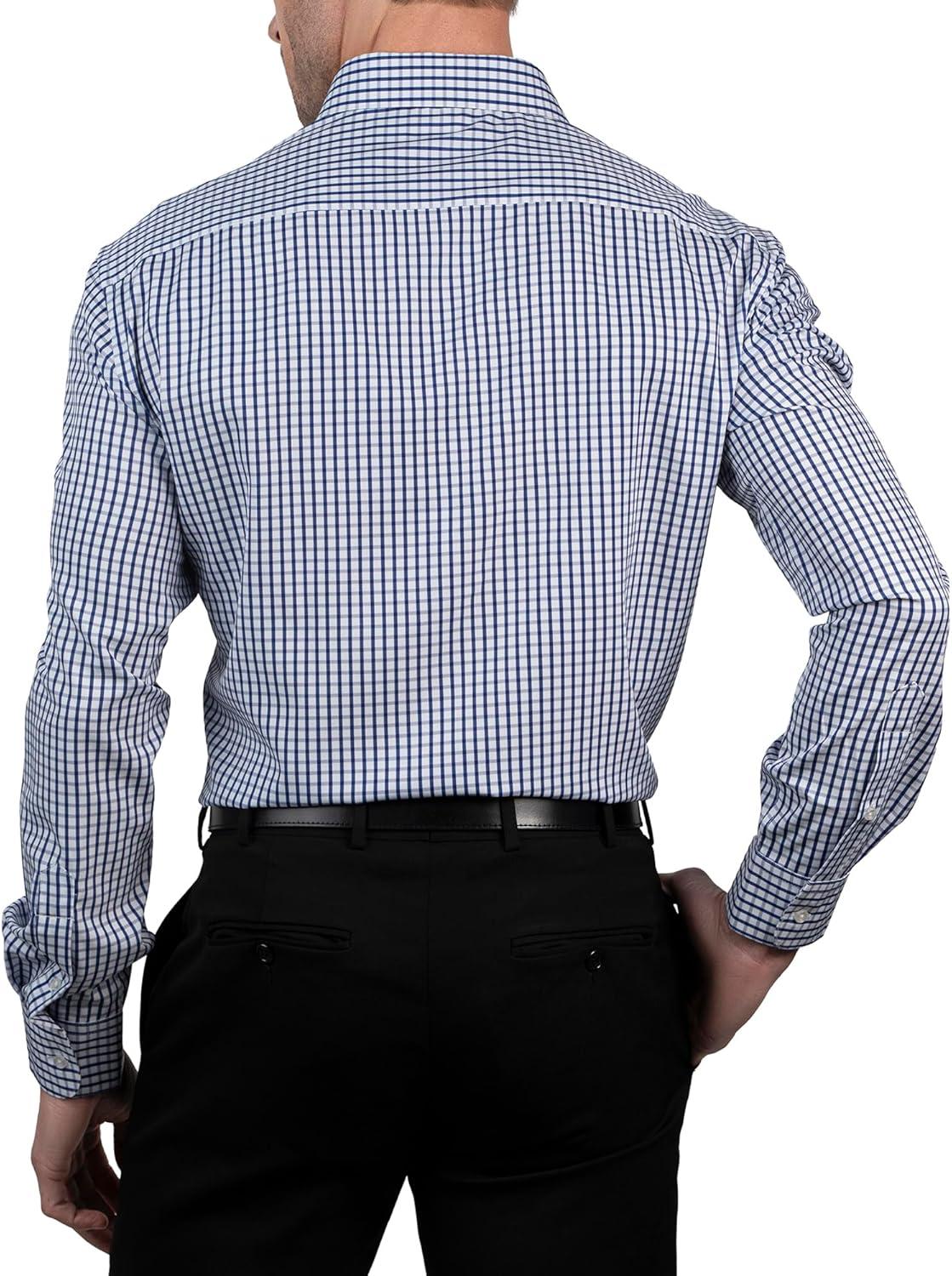 imageNautica Mens Slim FitWhite and Blue Check