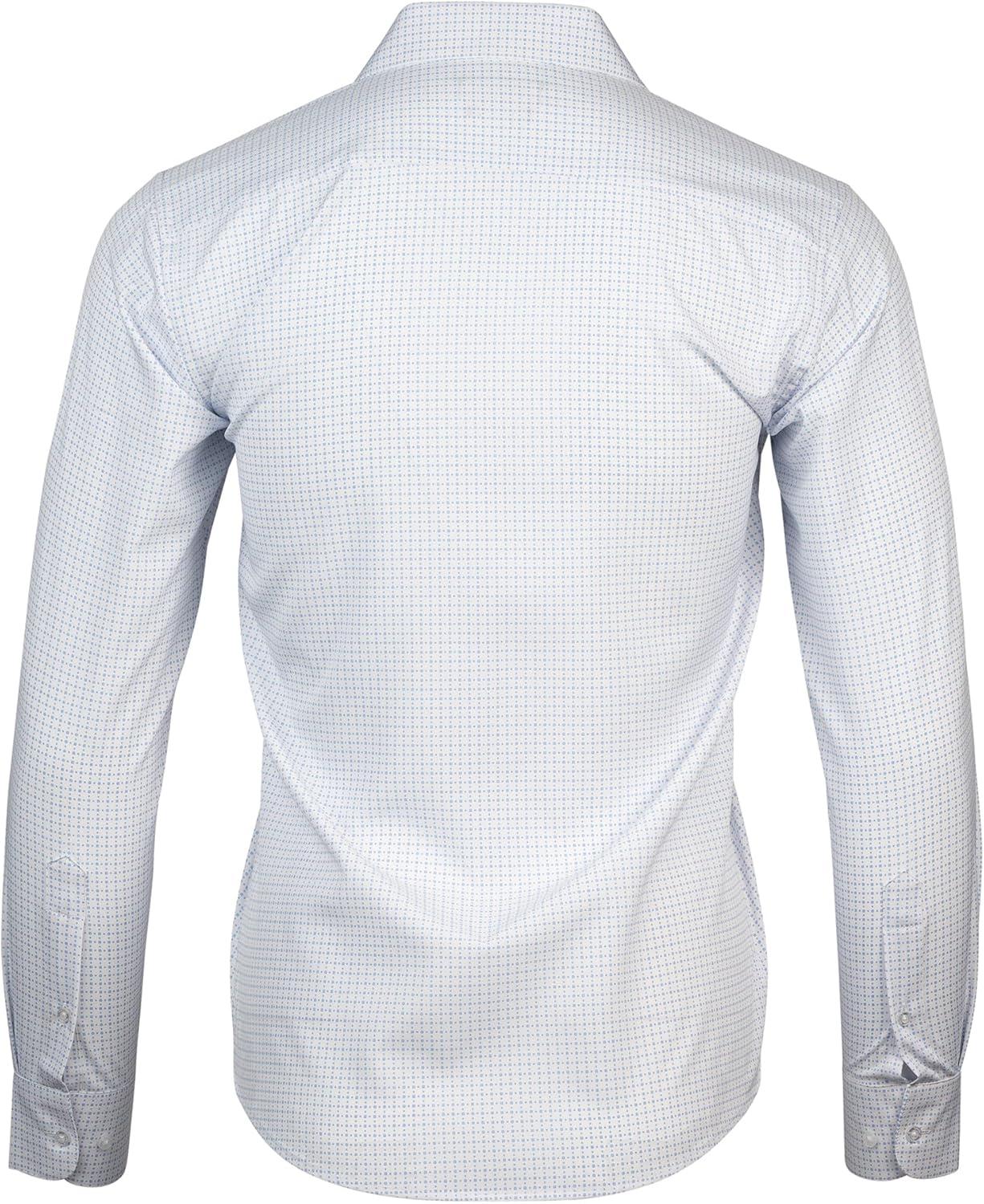 imageNautica Mens Slim FitWhite and Blue Geo Square Print