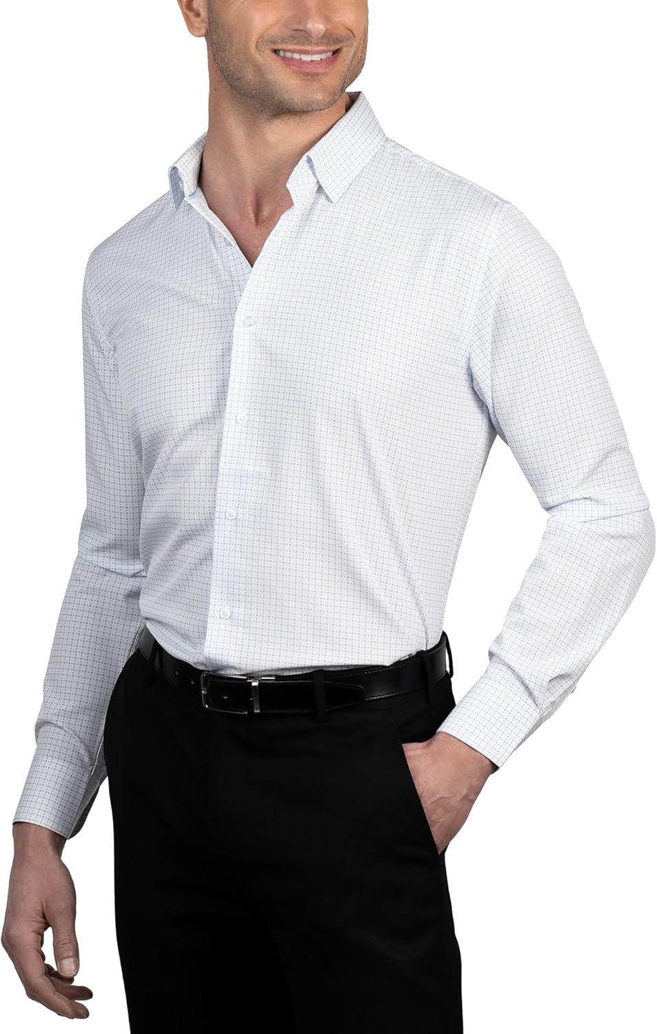 imageNautica Mens Slim FitWhite and Blue Geo Square Print