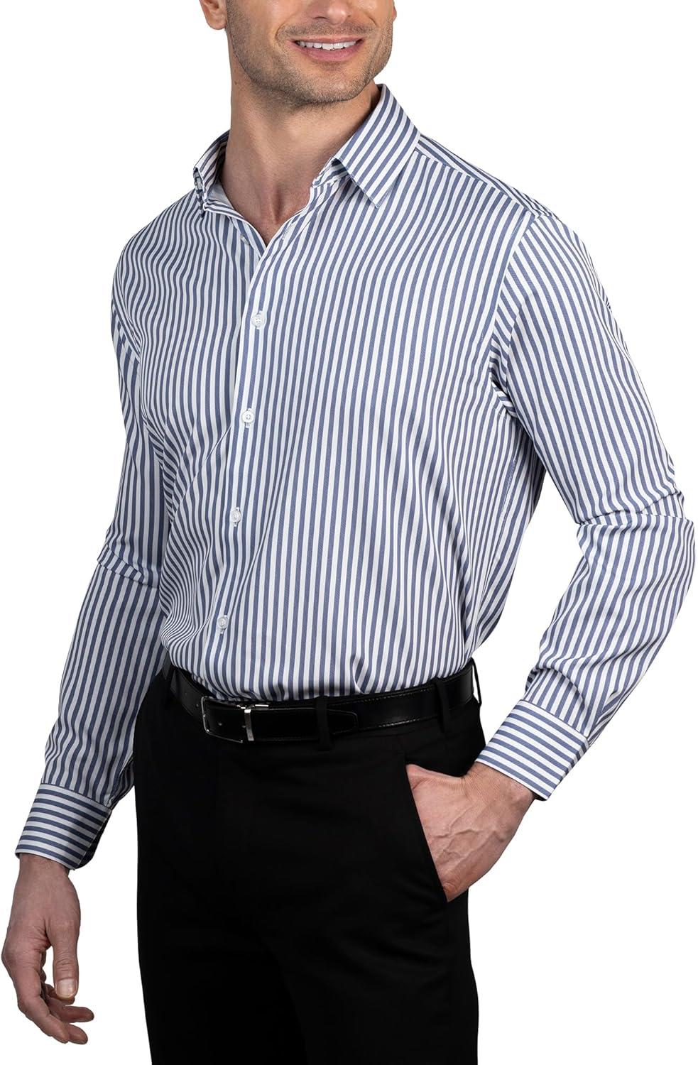 imageNautica Mens Slim FitWhite and Navy Stripes