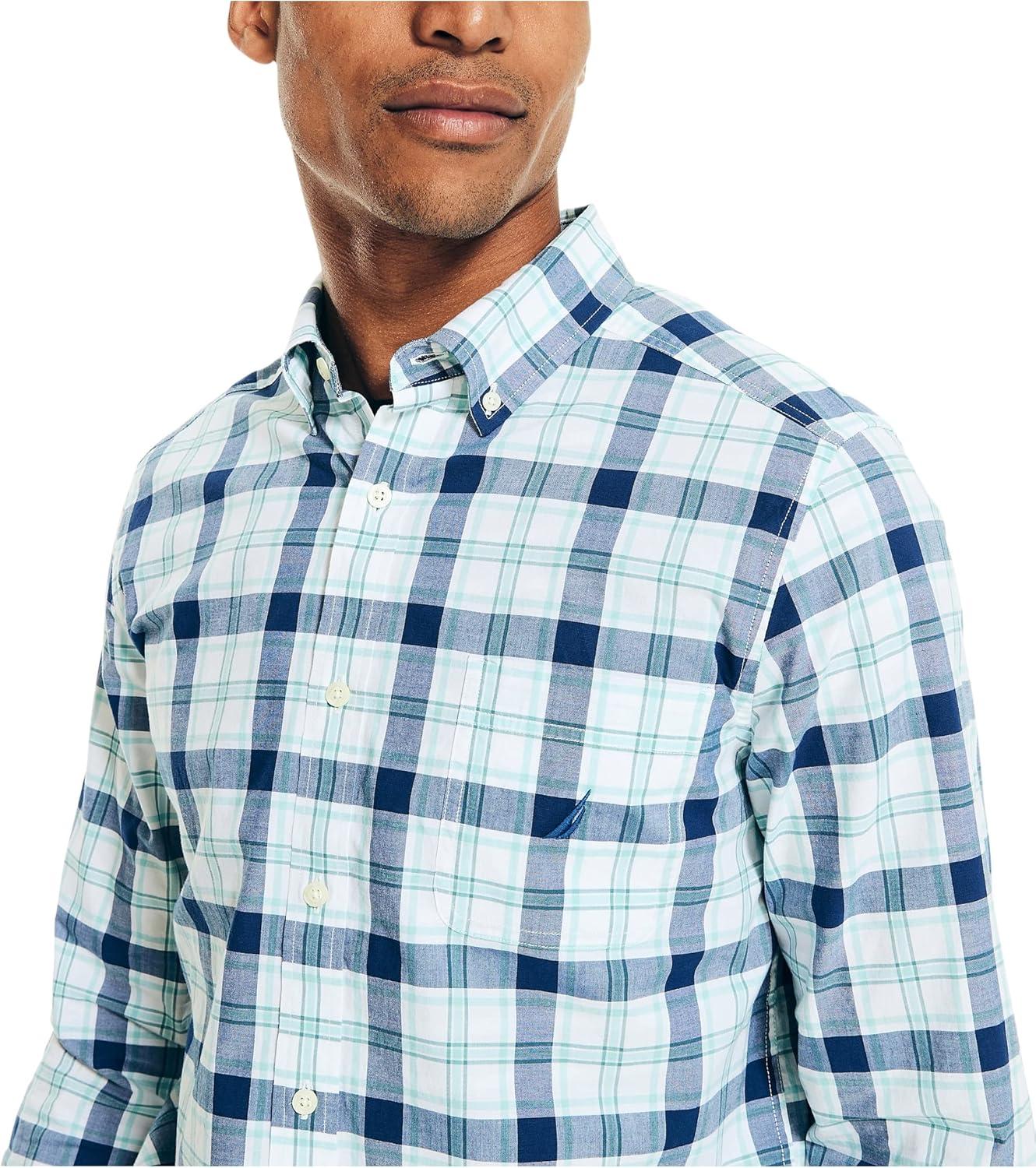 imageNautica Mens Sustainably Crafted Plaid ShirtBright White1