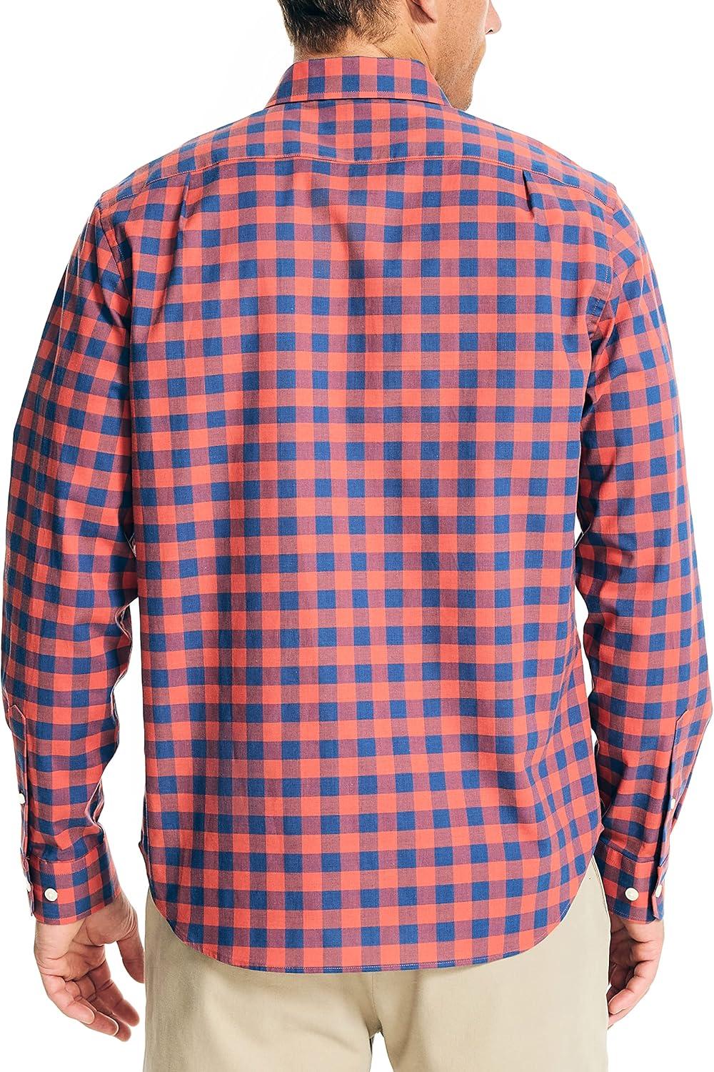 imageNautica Mens Sustainably Crafted Plaid ShirtCayenne
