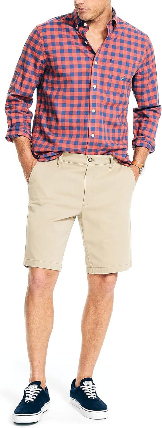 imageNautica Mens Sustainably Crafted Plaid ShirtCayenne