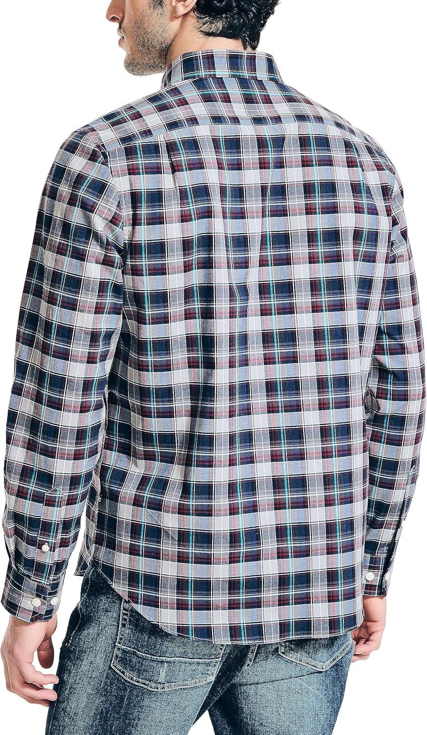 imageNautica Mens Sustainably Crafted Plaid ShirtGriffin Grey