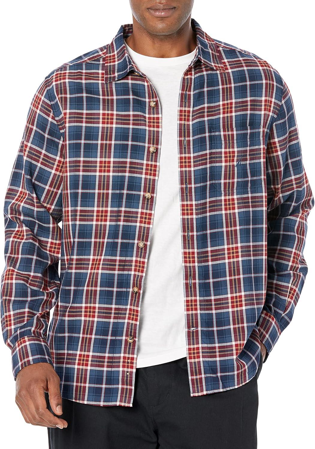 imageNautica Mens Sustainably Crafted Plaid ShirtLapis Blue
