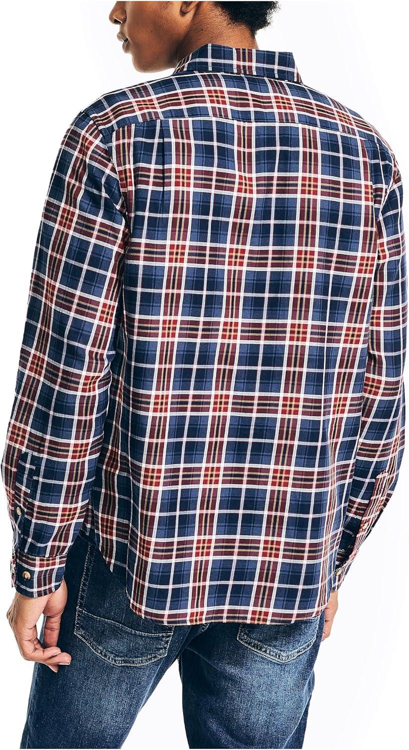 imageNautica Mens Sustainably Crafted Plaid ShirtLapis Blue