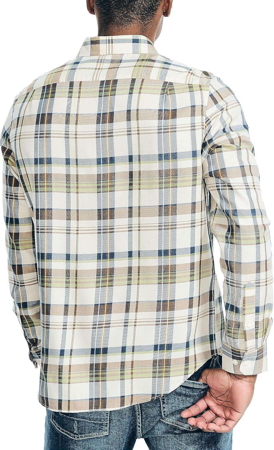 imageNautica Mens Sustainably Crafted Plaid ShirtOatmeal