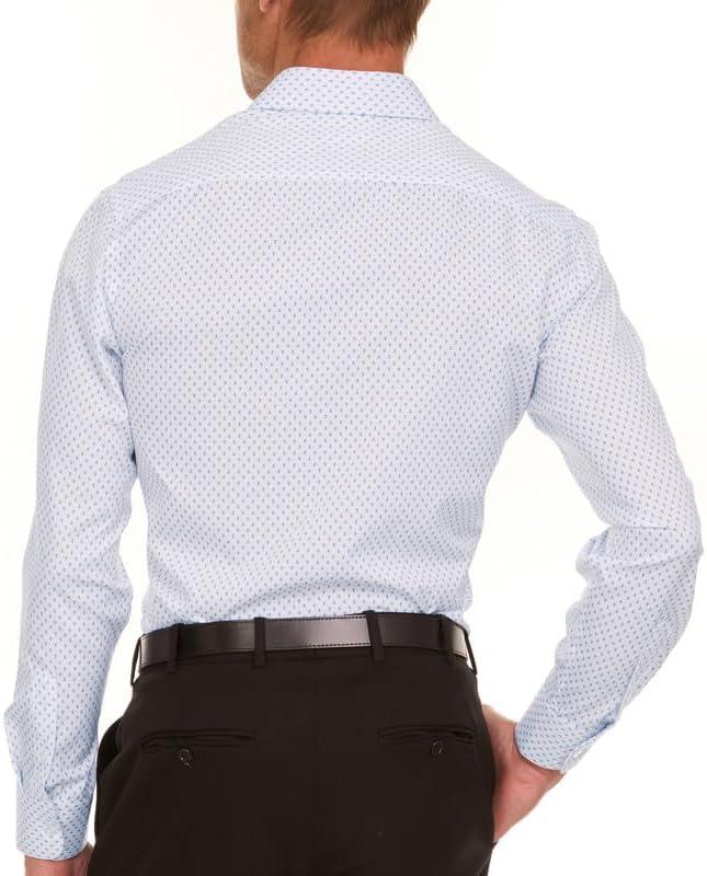 imageNautica Regular Fit Long Sleeve Button Down Dress Shirts for Men Wrinkle Free Long Sleeve Shirt Mens Formal 4Way StretchBlue Anchor
