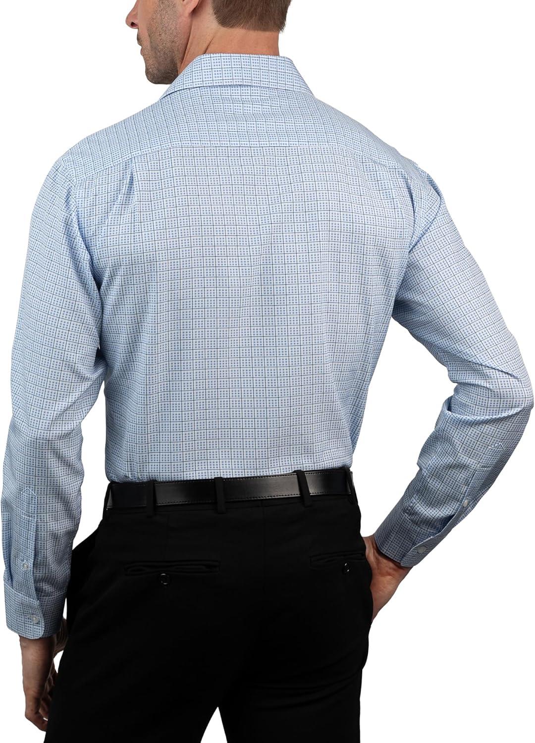 imageNautica Regular Fit Long Sleeve Button Down Dress Shirts for Men Wrinkle Free Long Sleeve Shirt Mens Formal 4Way StretchBlue Multi Plaid