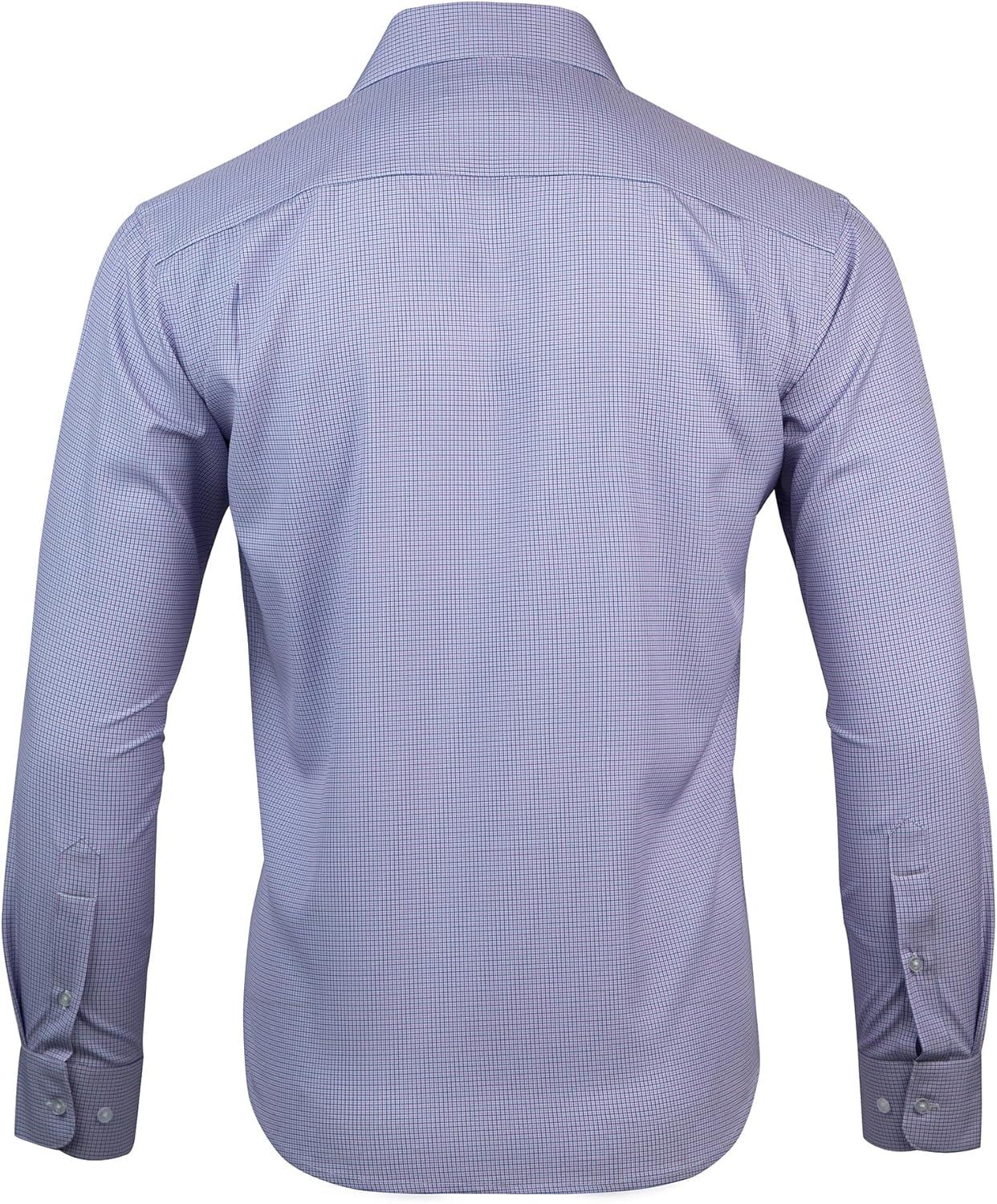 imageNautica Regular Fit Long Sleeve Button Down Dress Shirts for Men Wrinkle Free Long Sleeve Shirt Mens Formal 4Way StretchNavy and Pink Check
