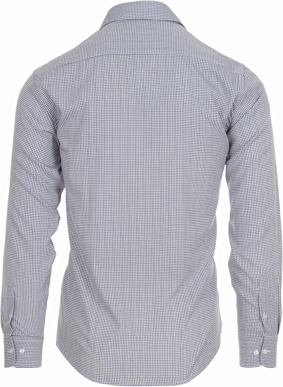 imageNautica Slim Fit Mens Dress Shirts Long Sleeve Performance Polyester Fabric Wrinkle Free 4Way StretchBlack Check