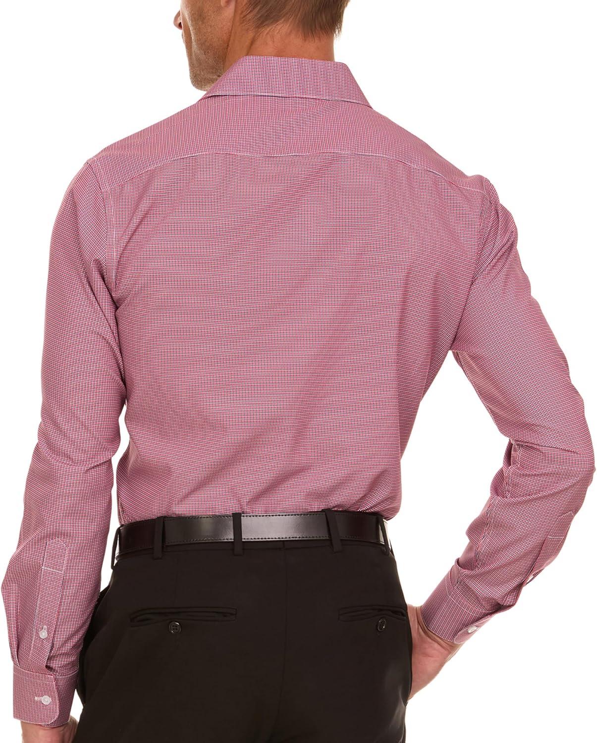 imageNautica Slim Fit Mens Dress Shirts Long Sleeve Performance Polyester Fabric Wrinkle Free 4Way StretchMulti Microcheck