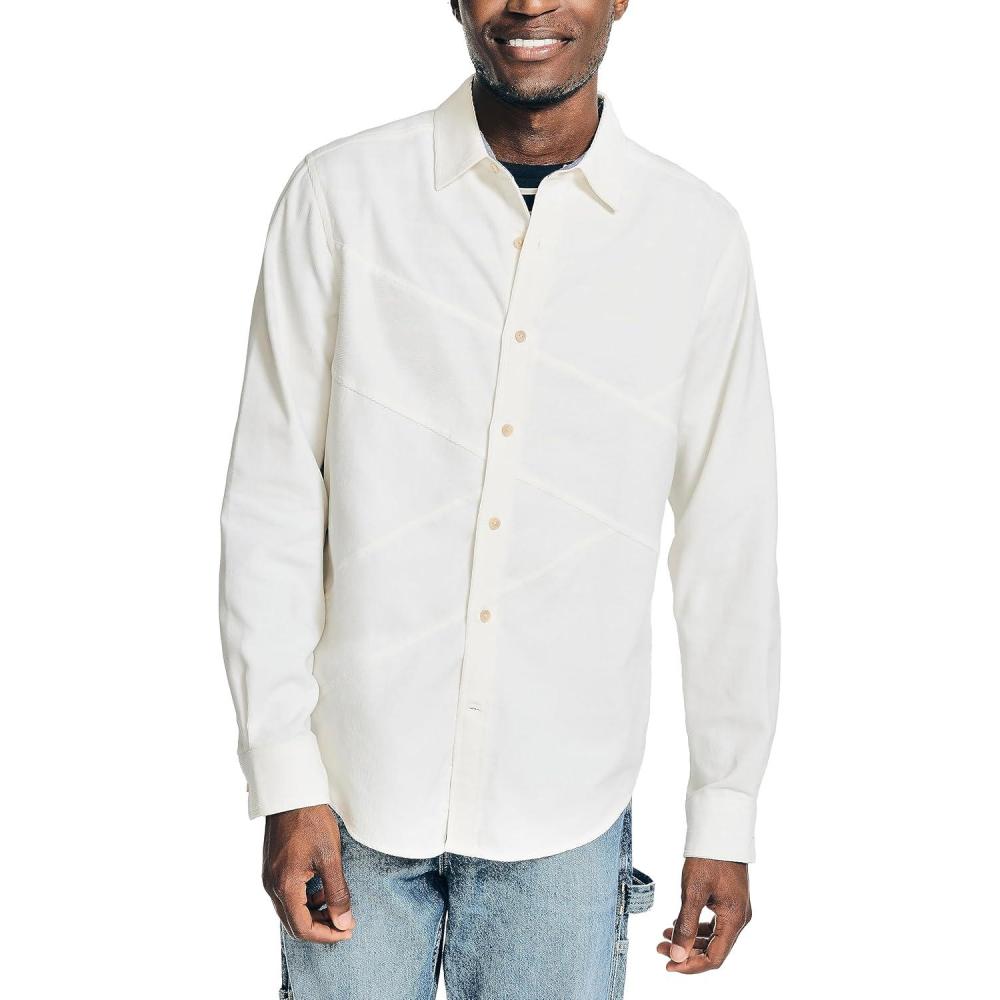 imageNautica Mens Corduroy ShirtSail White